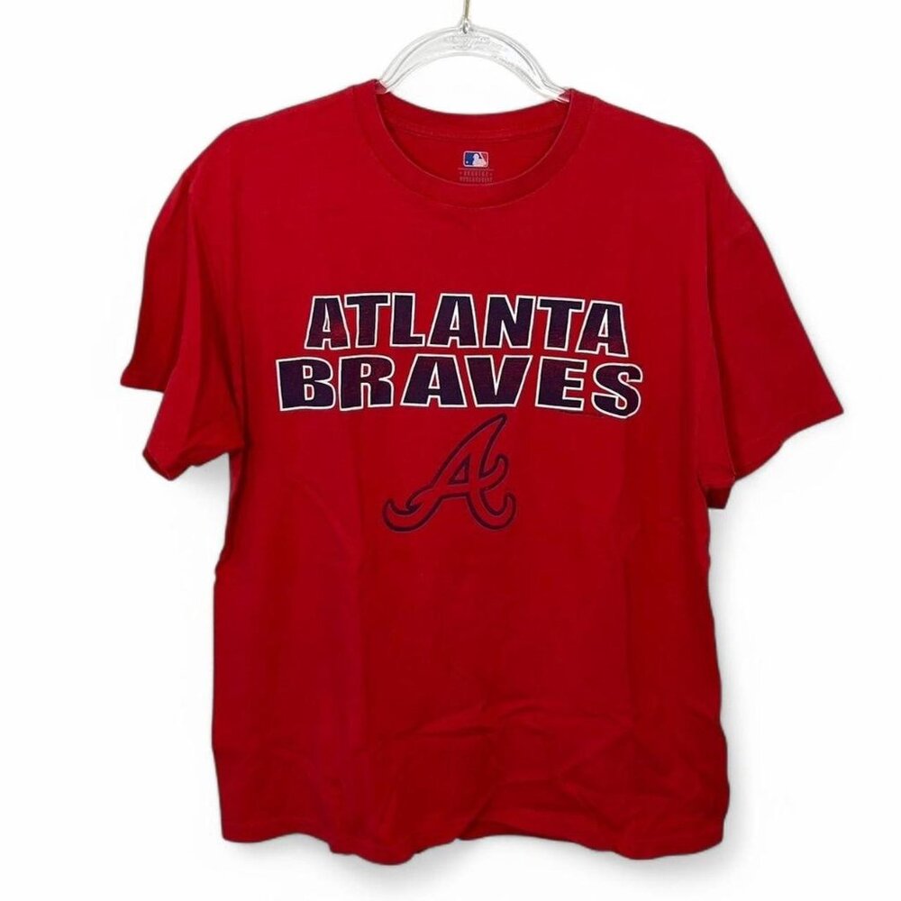 MLB Atlanta Braves Red And Navy Graphic T-Shirt